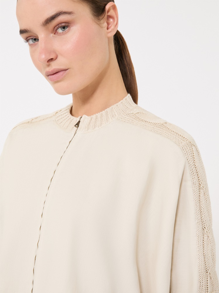 Linen yarn cardigan - BEIGE - 4