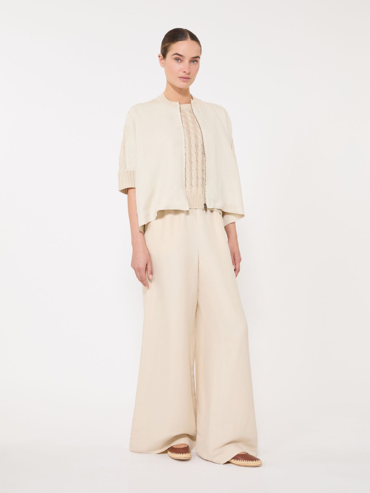 Cardigan aus Leinen + BEIGE - Max Mara