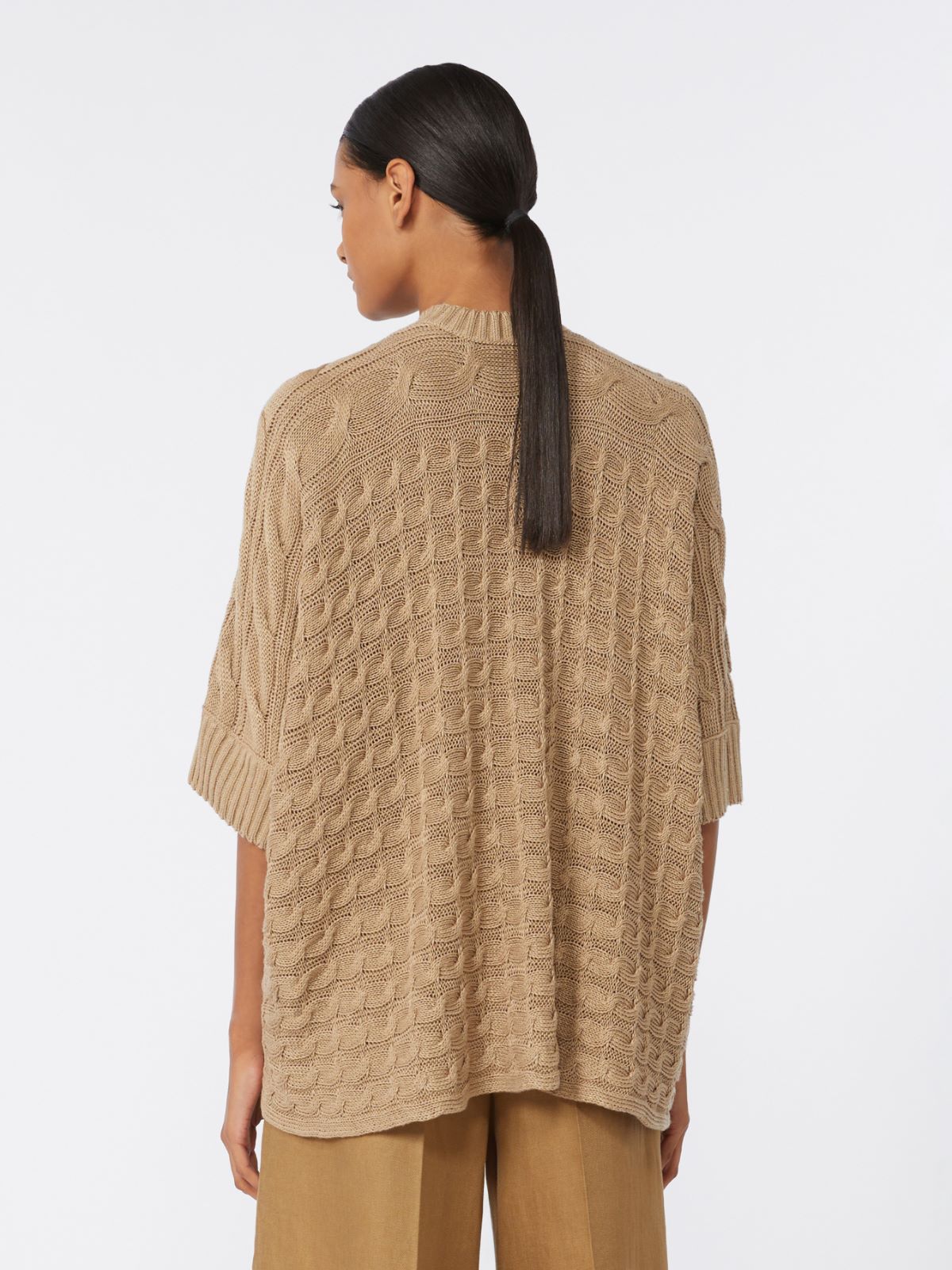 [エレズィア] ピュア リネン バイマテリアル カーディガン - DESERT - 3