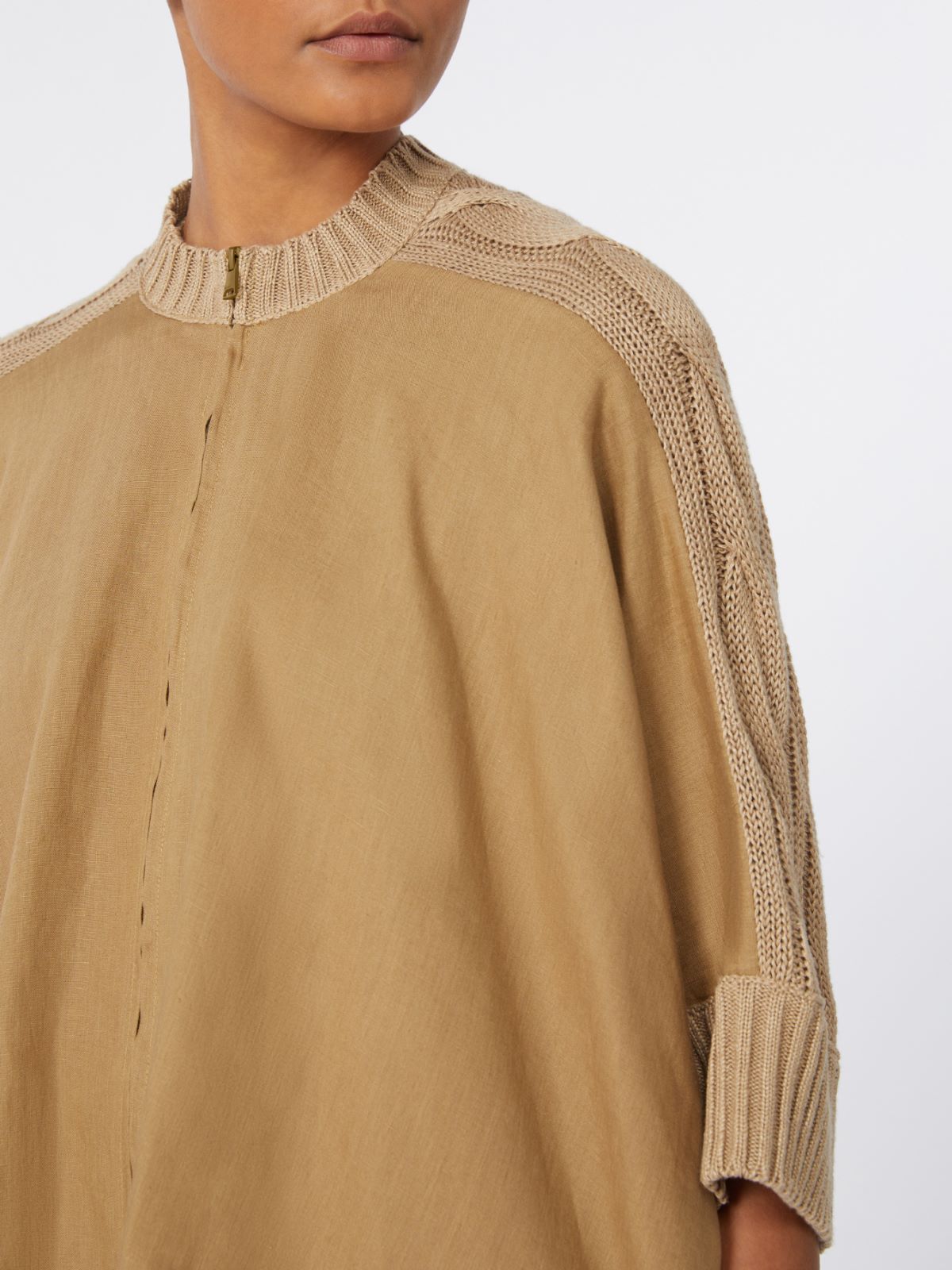 [エレズィア] ピュア リネン バイマテリアル カーディガン - DESERT - 4