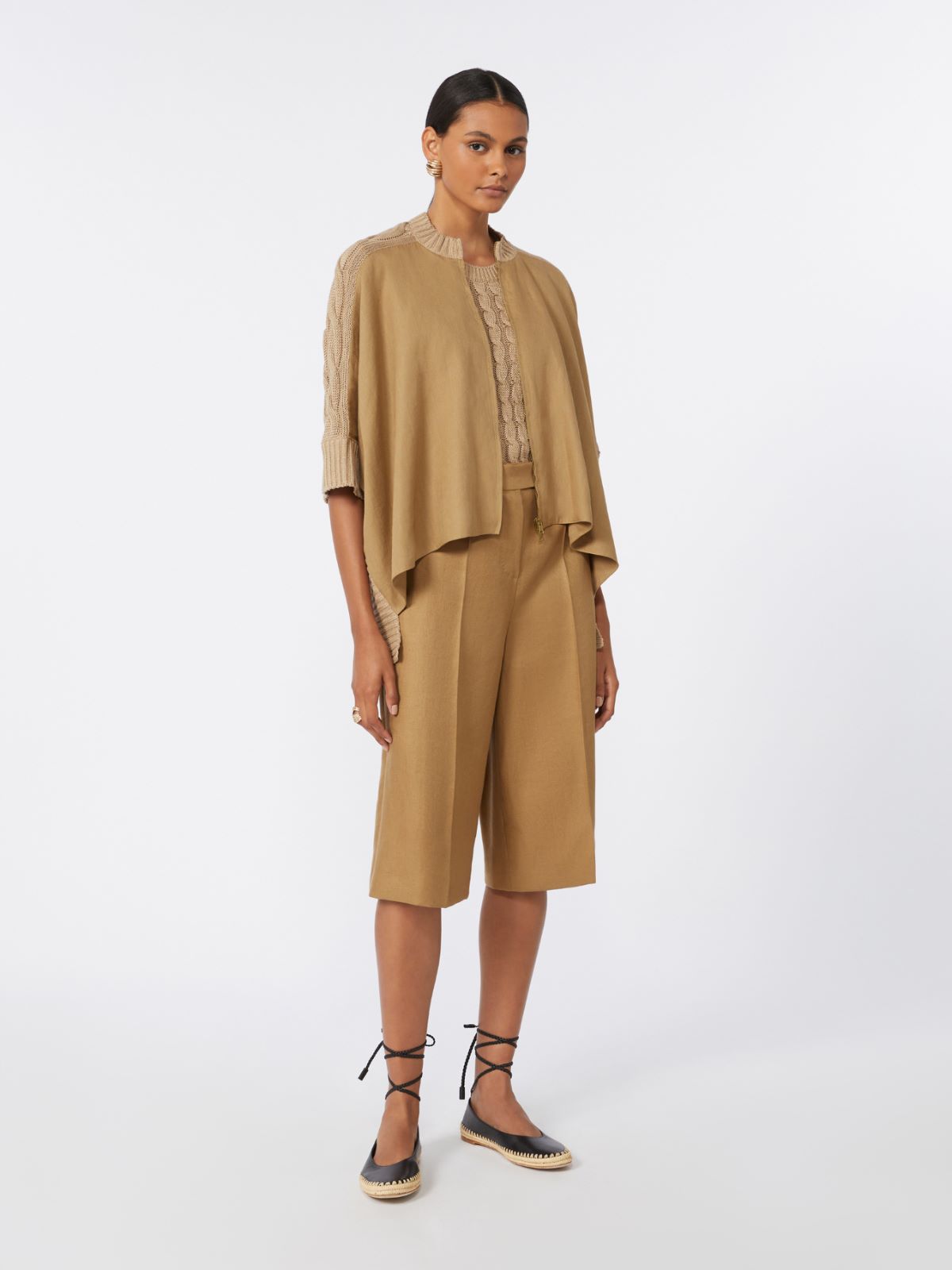 [エレズィア] ピュア リネン バイマテリアル カーディガン + DESERT - Max Mara