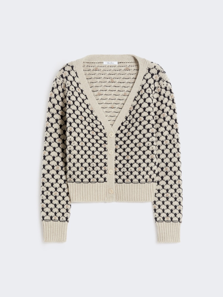 Patterned wool and cashmere cardigan - BEIGE - Max Mara