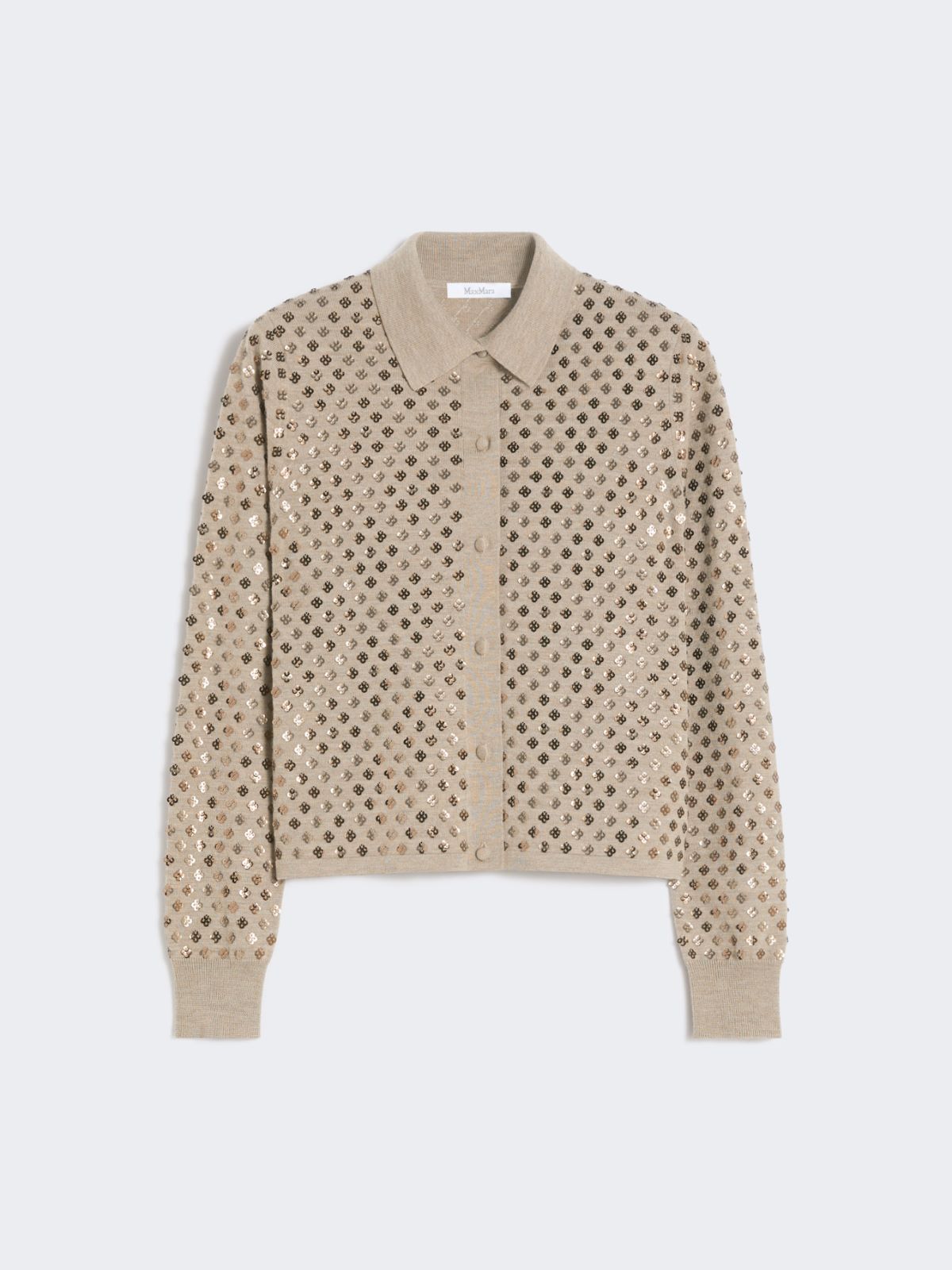 Sequinned wool cardigan - BROWN - Max Mara - 5