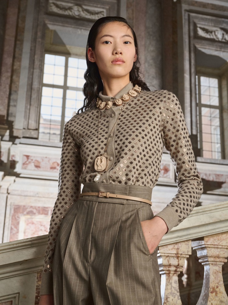 Sequinned wool cardigan + BROWN - Max Mara