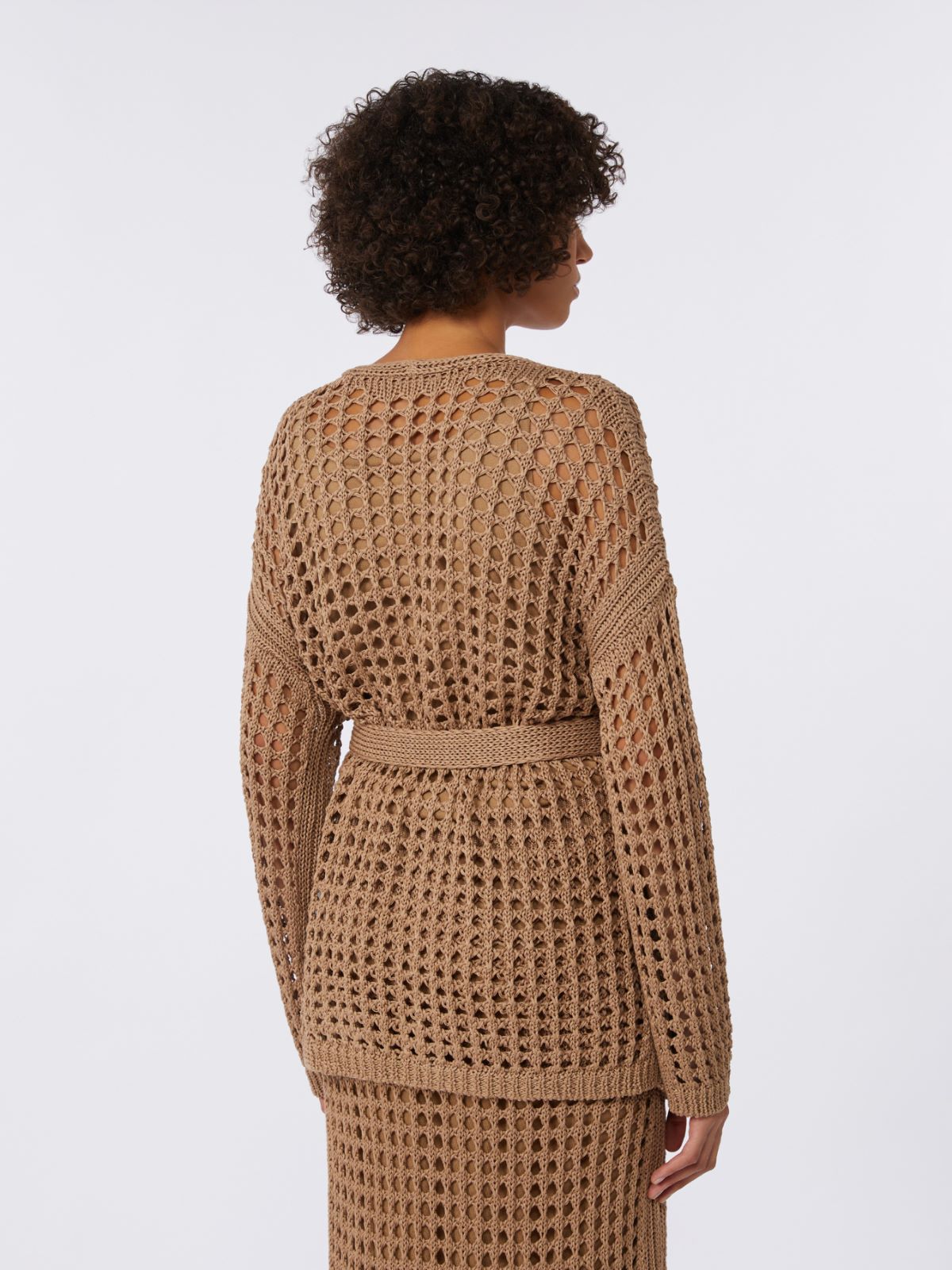 Mesh cotton cardigan - DESERT - Max Mara - 3
