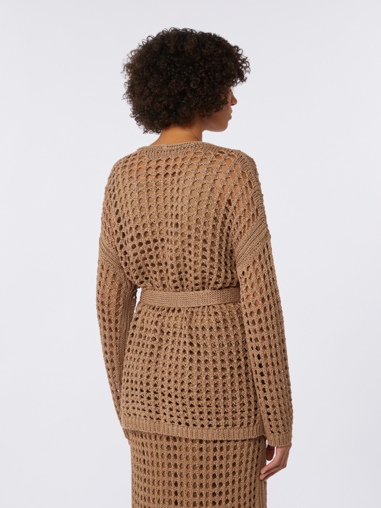 Mesh cotton cardigan - DESERT - Max Mara - 3