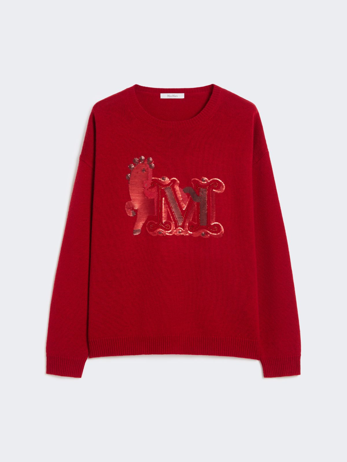 Oversized wool and cashmere sweater - DARK RED - Max Mara - 9