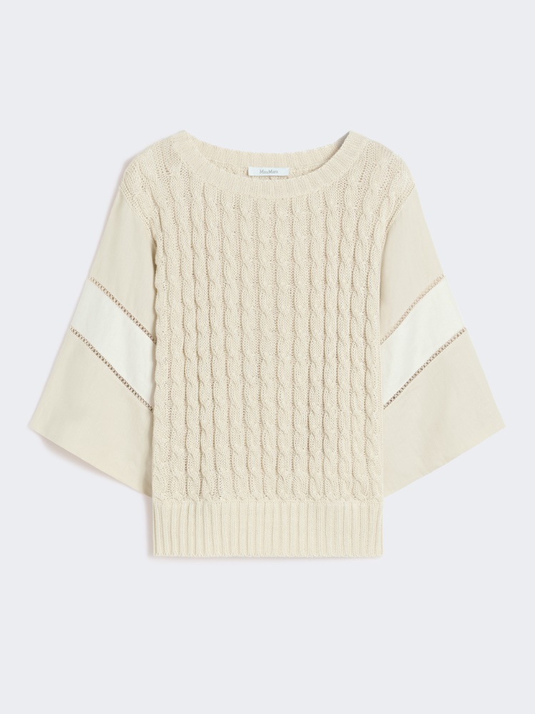 Loose-fit linen yarn sweater - BEIGE - Max Mara