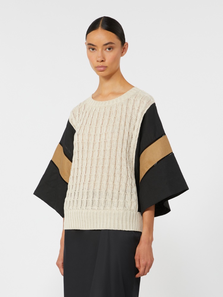 Loose-fit linen yarn sweater - BEIGE - Max Mara - 2