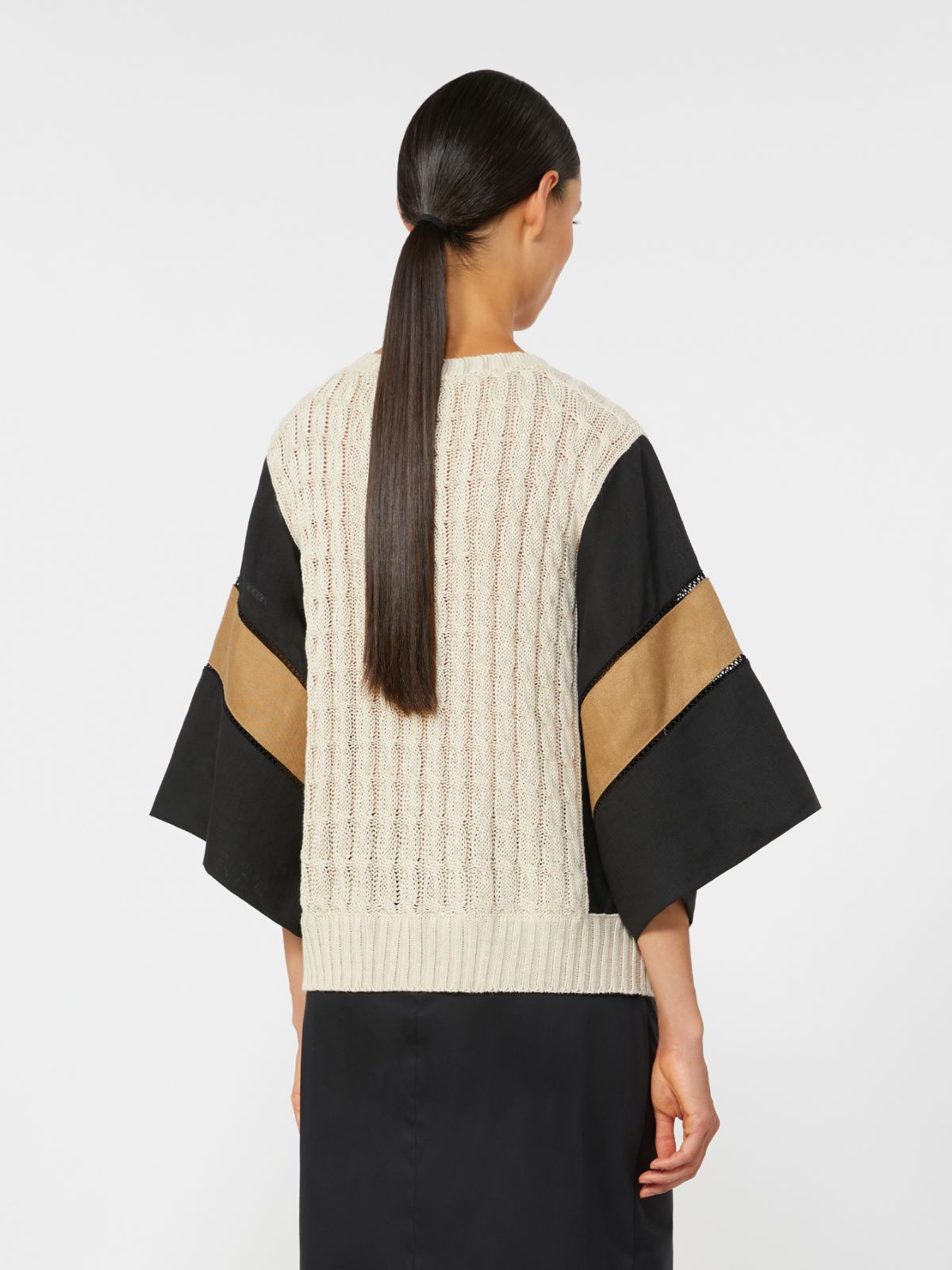 Loose-fit linen yarn sweater - BEIGE - Max Mara - 3