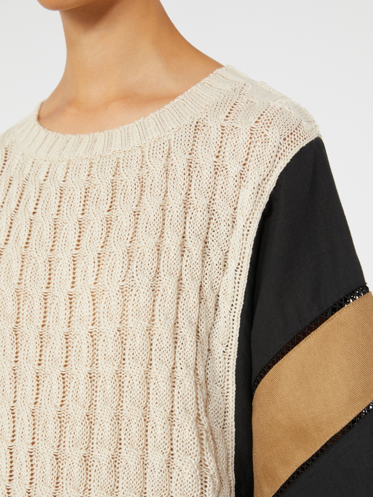 Loose-fit linen yarn sweater - BEIGE - Max Mara - 4