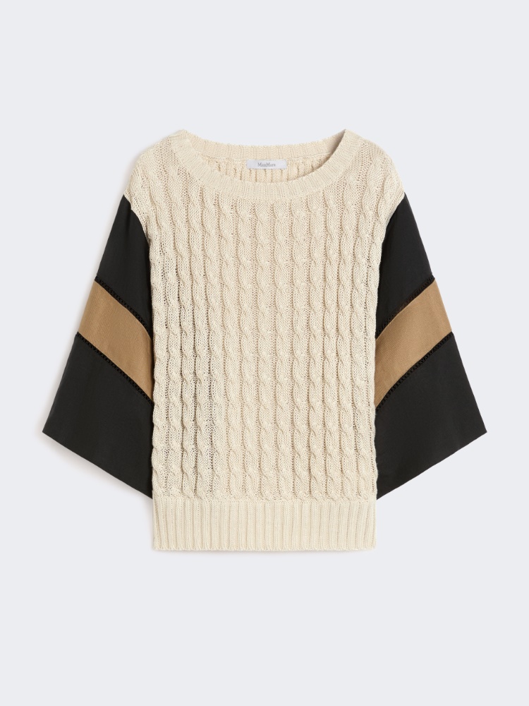Loose-fit linen yarn sweater - BEIGE - Max Mara - 5
