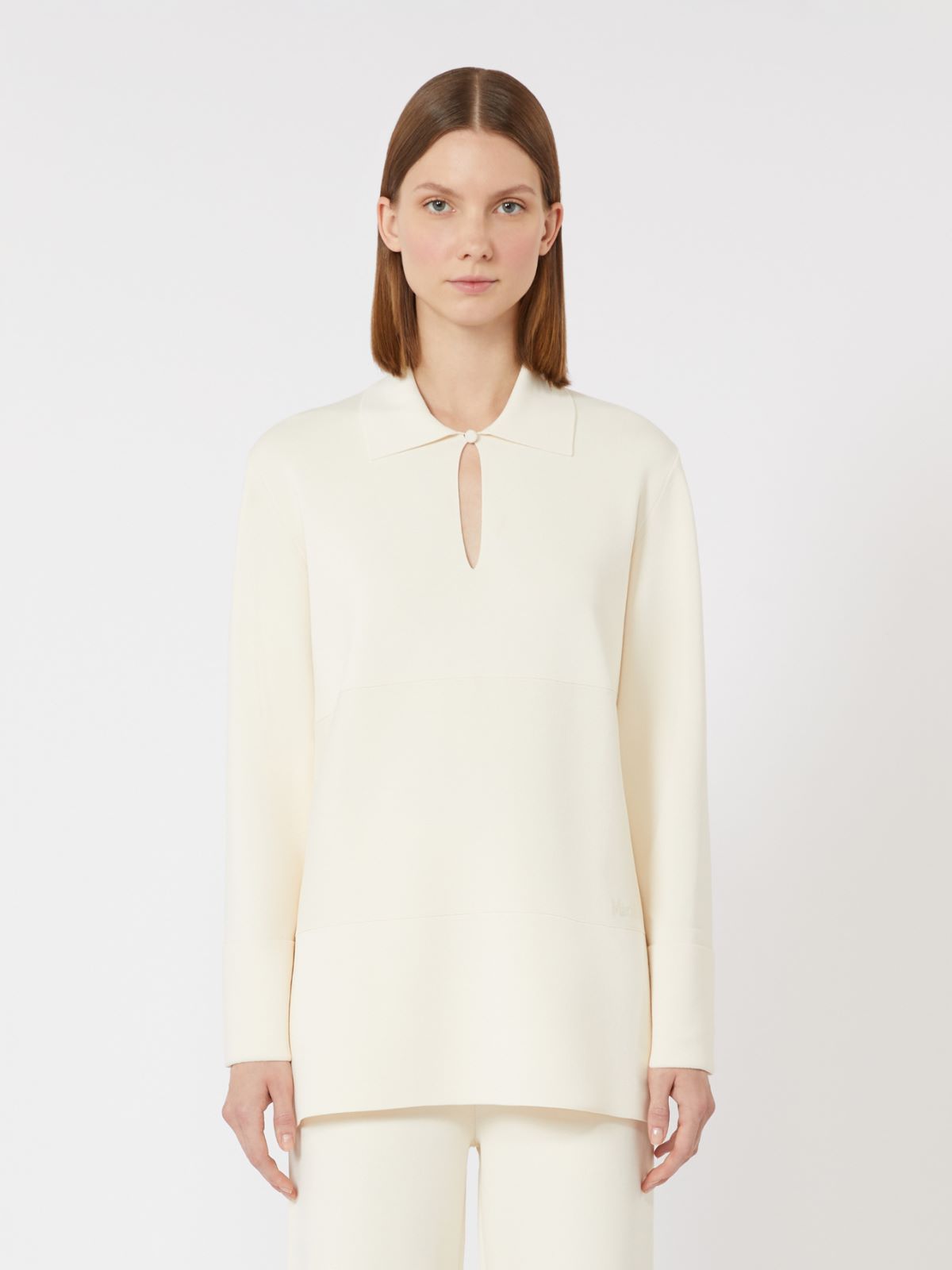 Viscose crêpe yarn jumper - IVORY - Max Mara - 5