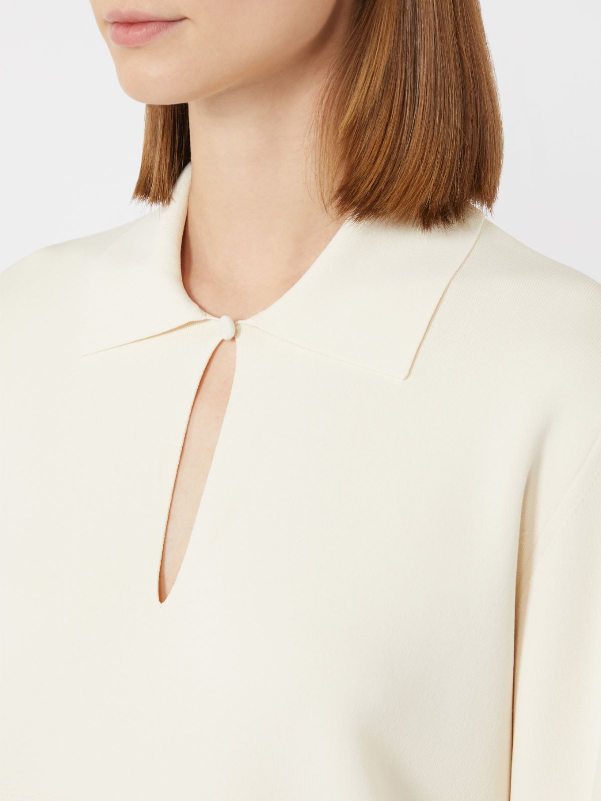 Viscose crêpe yarn jumper - IVORY - Max Mara - 5