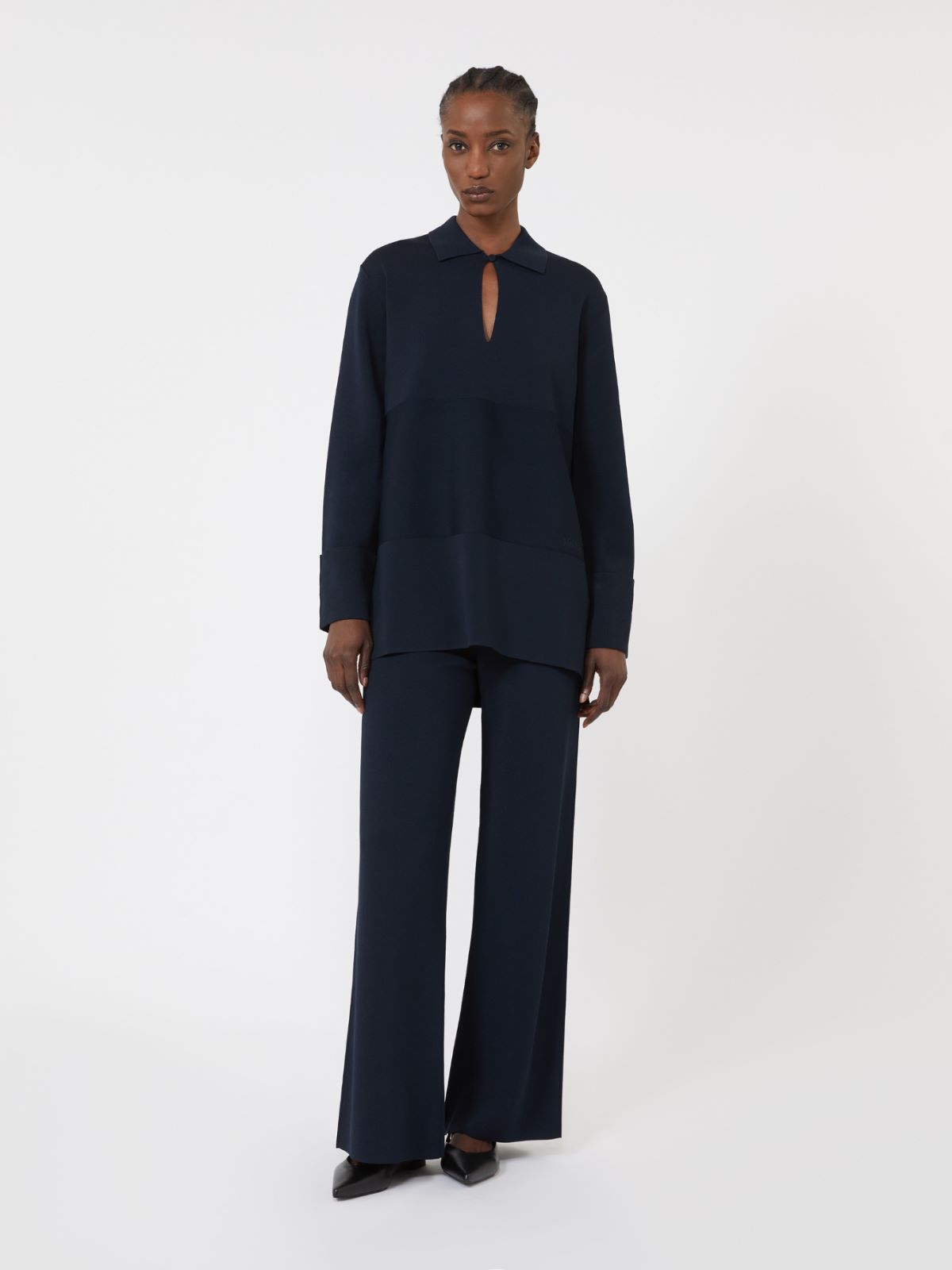 Maglia in filato di viscosa crêpe - BLU MARINO - Max Mara