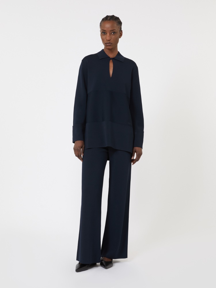 Maglia in filato di viscosa crêpe + BLU MARINO - Max Mara