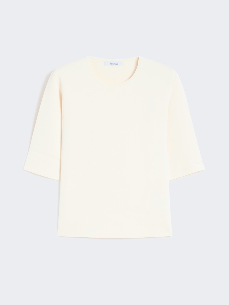 Maglia girocollo di viscosa crêpe - AVORIO - Max Mara
