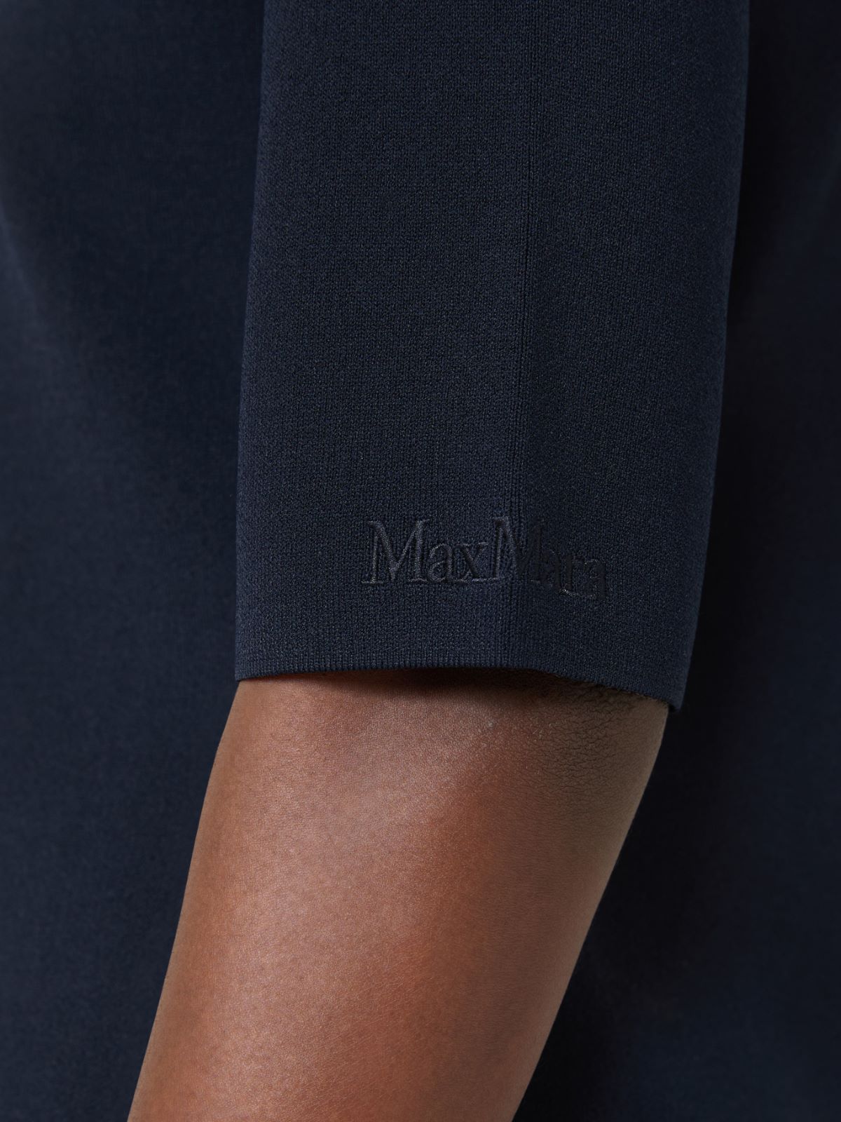 Maglia girocollo di viscosa crêpe - BLU MARINO - Max Mara - 5