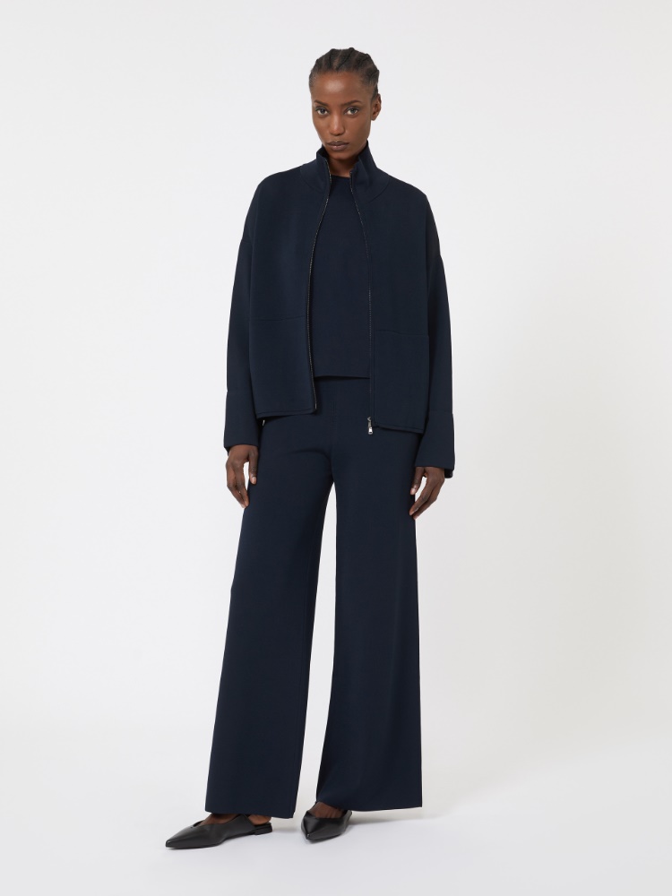 Maglia girocollo di viscosa crêpe - BLU MARINO - Max Mara