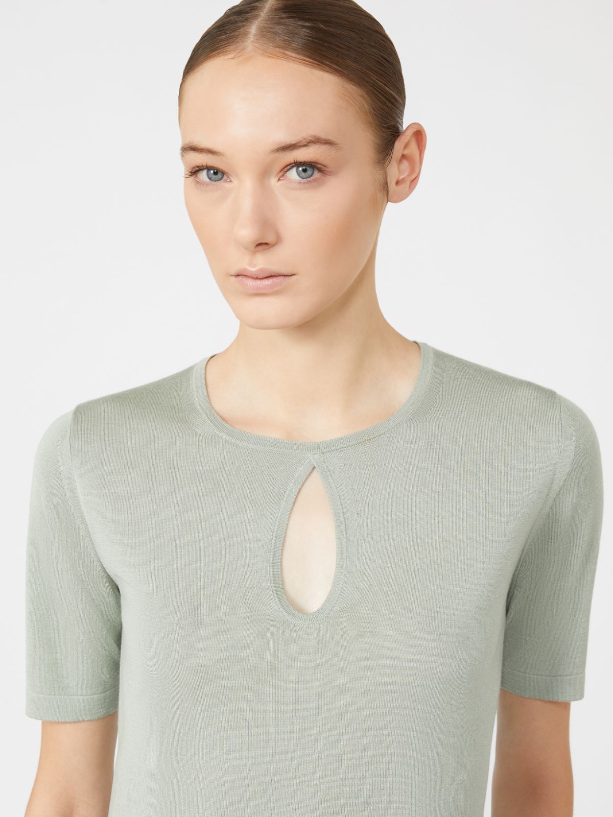 Jersey de hilado de seda y cachemira - VERDE PASTEL - Max Mara - 4