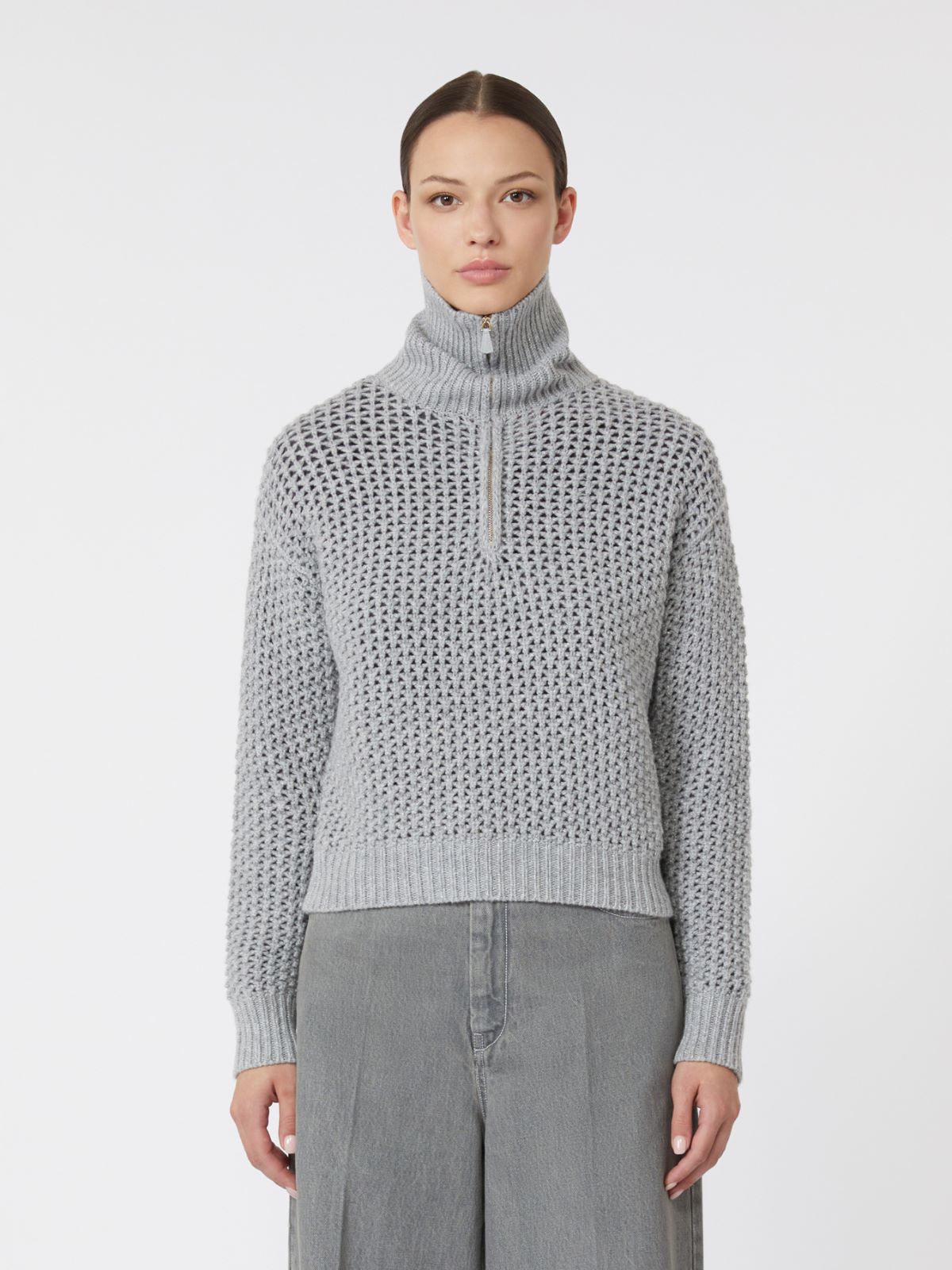 Wool, cashmere and lurex sweater - LIGHT GREY - Max Mara - 5
