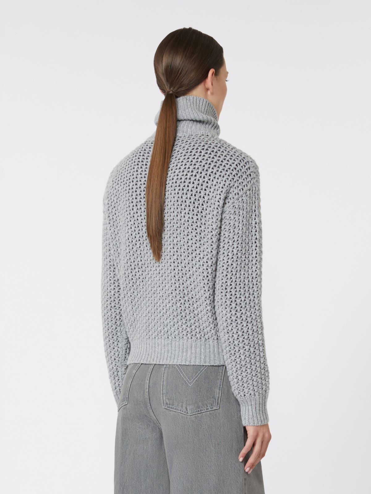 Wool, cashmere and lurex sweater - LIGHT GREY - Max Mara - 5