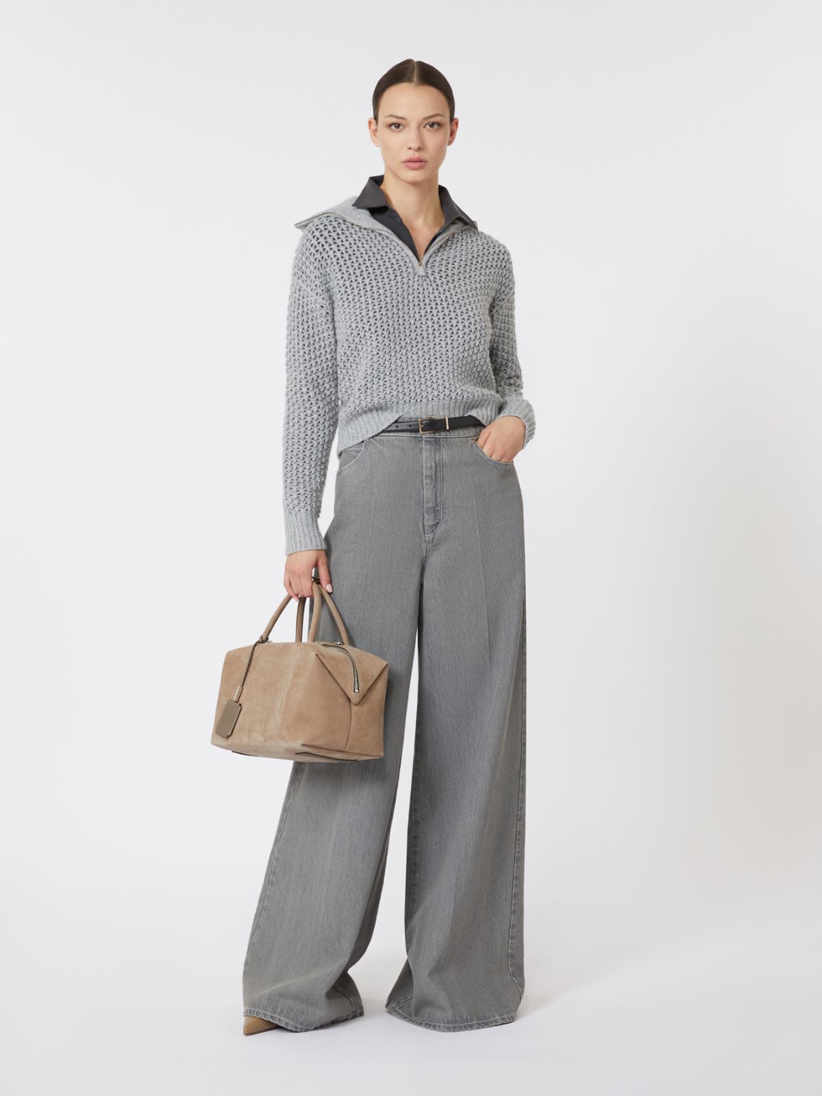 Wool, cashmere and lurex sweater - LIGHT GREY - Max Mara - 5