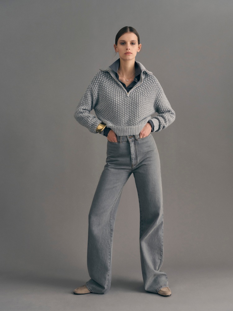 Wool, cashmere and lurex sweater + LIGHT GREY - Max Mara
