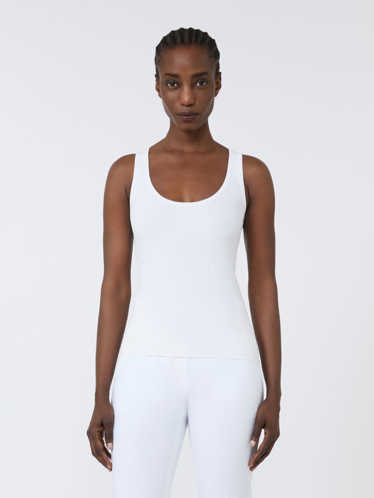 Viscose-blend yarn top - OPTICAL WHITE - Max Mara - 2