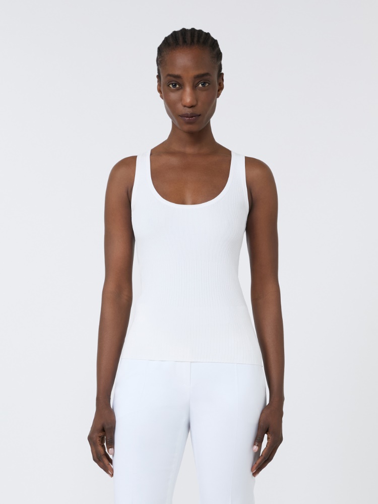 Viscose-blend yarn top - OPTICAL WHITE - Max Mara - 2