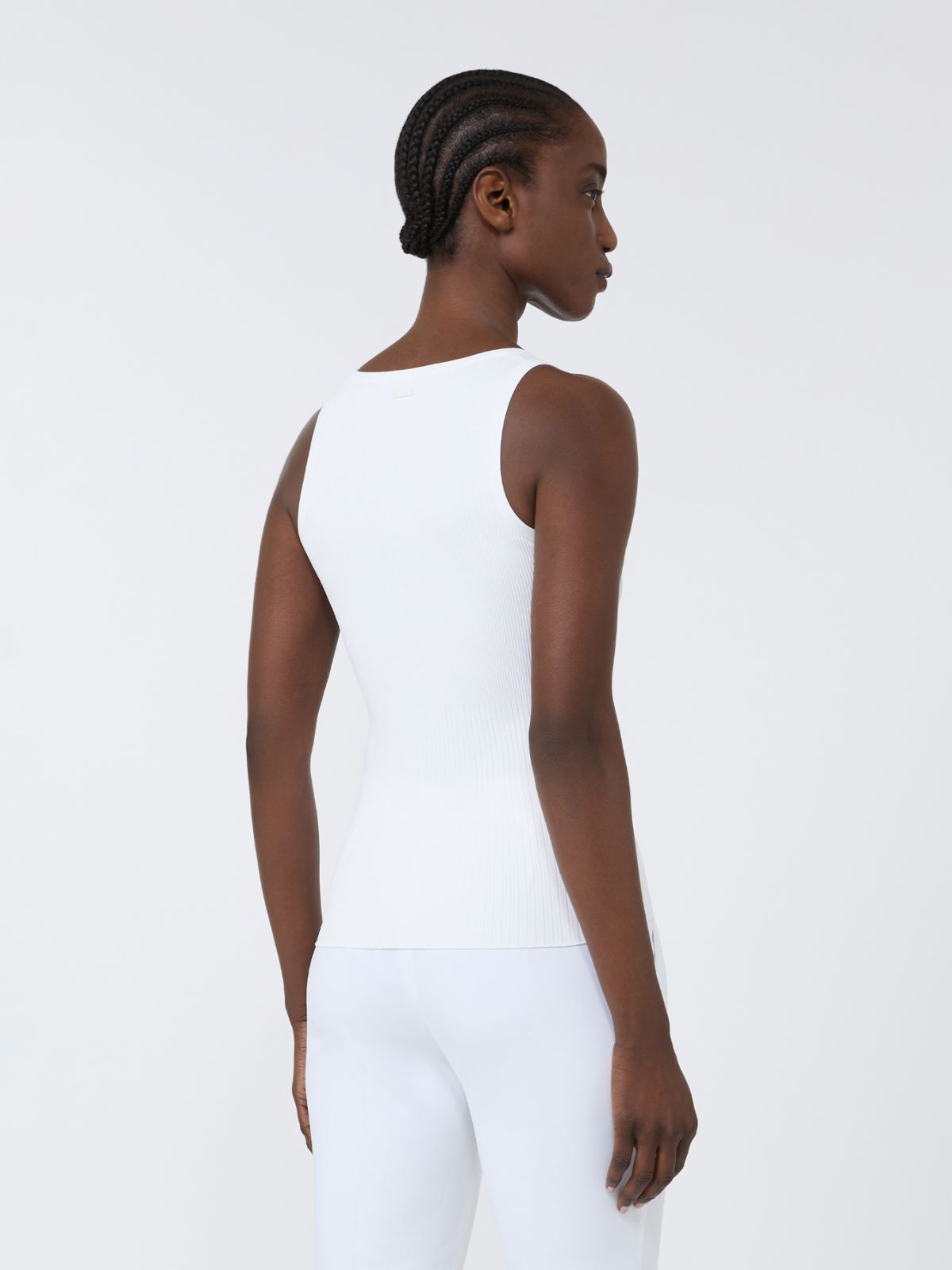 Viscose-blend yarn top - OPTICAL WHITE - Max Mara - 3