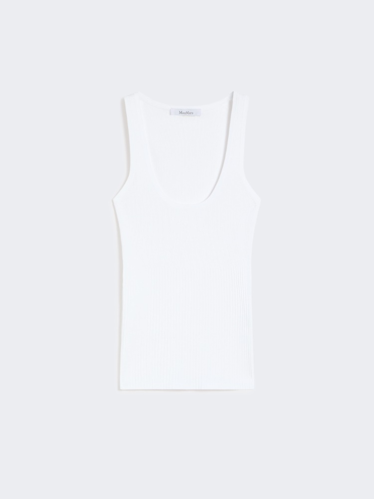 Viscose-blend yarn top - OPTICAL WHITE - Max Mara