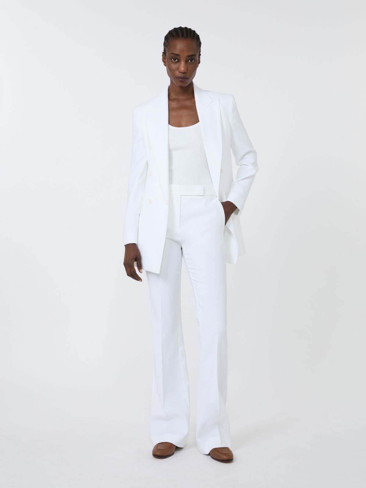 Viscose-blend yarn top - OPTICAL WHITE - Max Mara