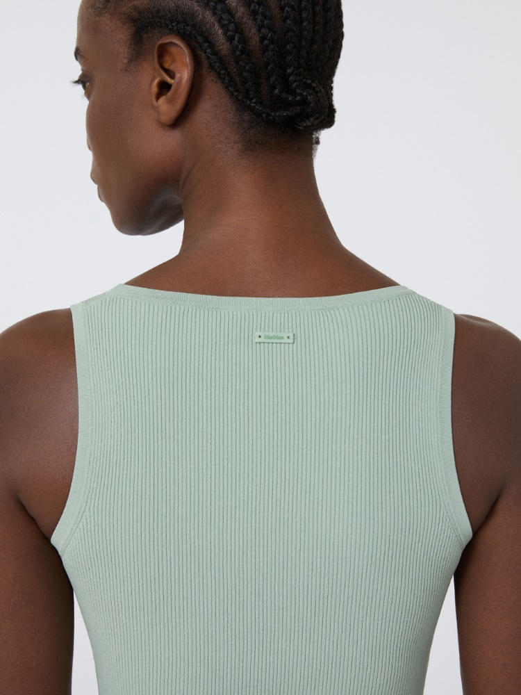 Viscose-blend yarn top - SAGE GREEN - Max Mara - 4