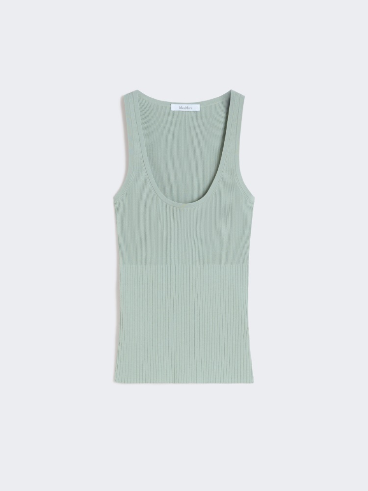 Viscose-blend yarn top - SAGE GREEN - Max Mara