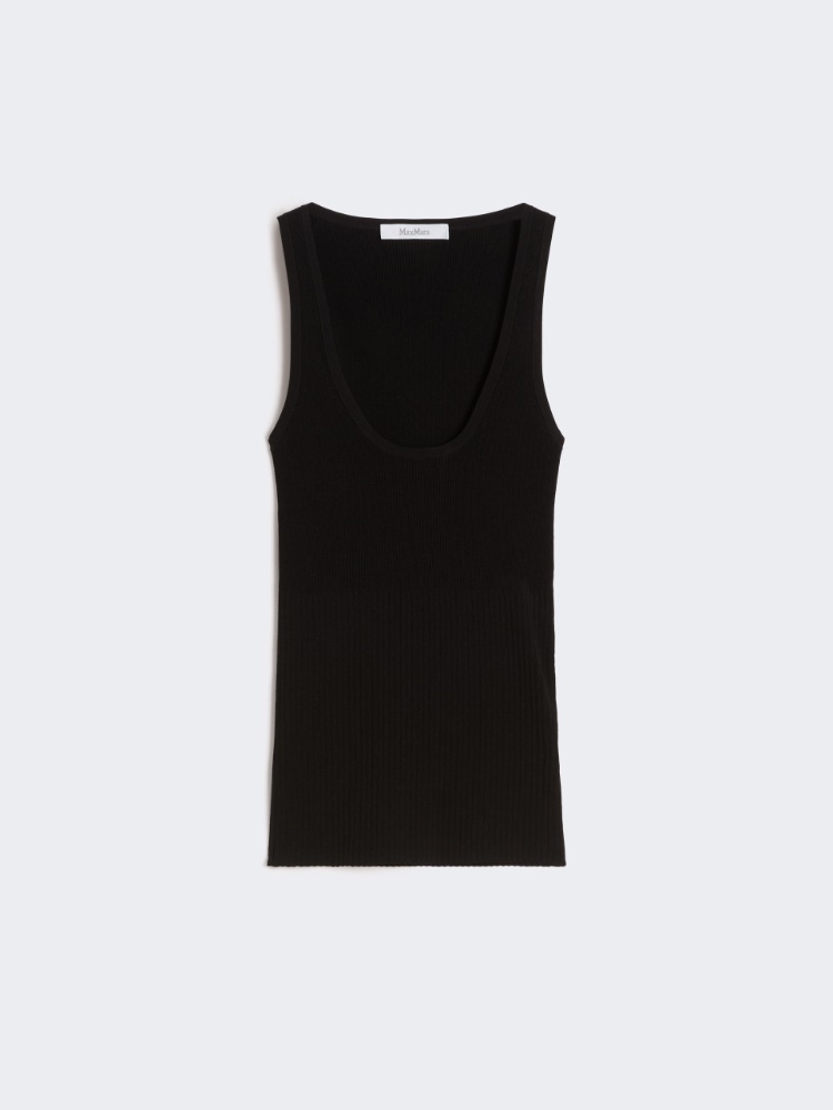 Viscose-blend yarn top - BLACK - Max Mara