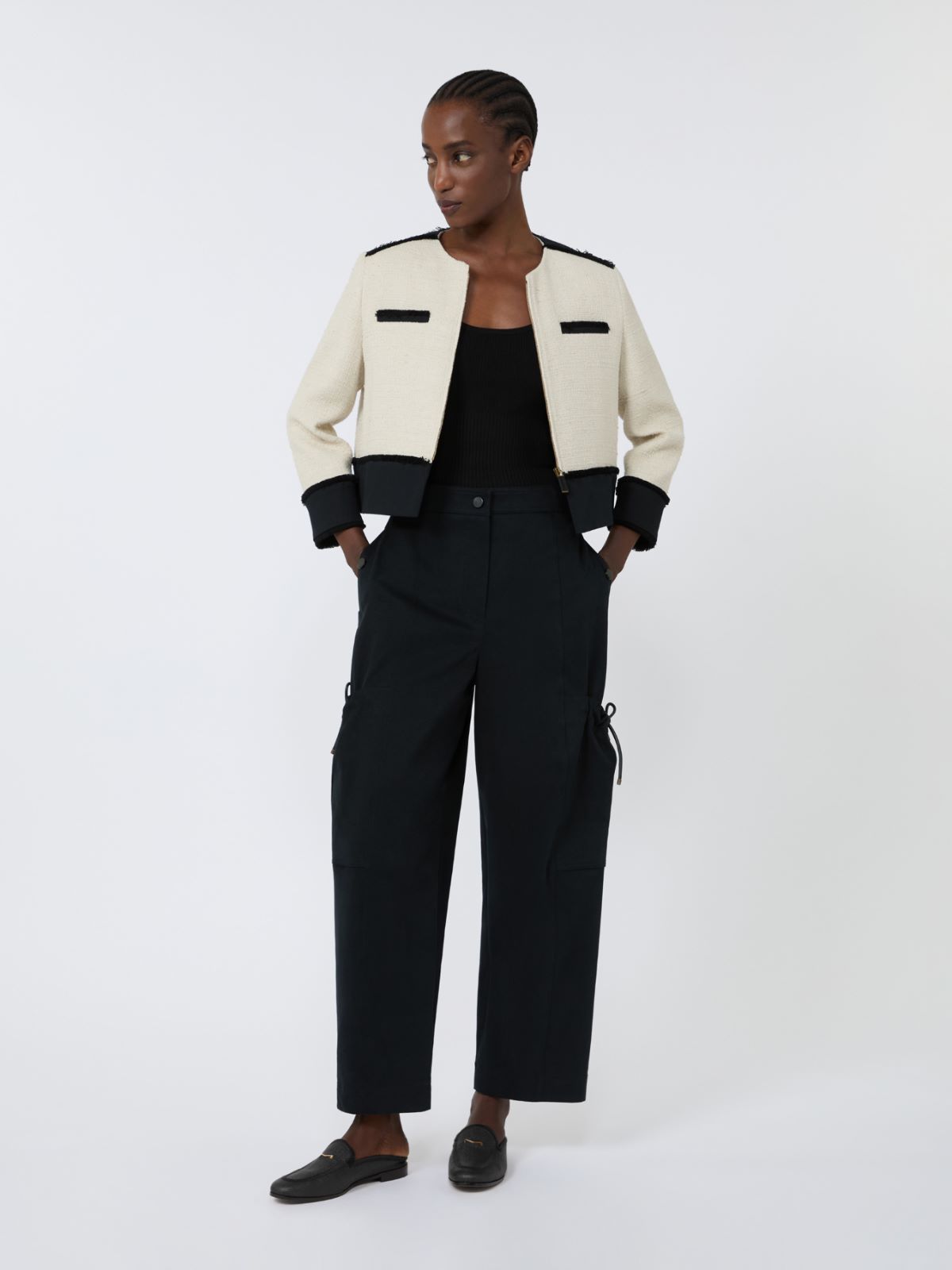 Viscose-blend yarn top - BLACK - Max Mara