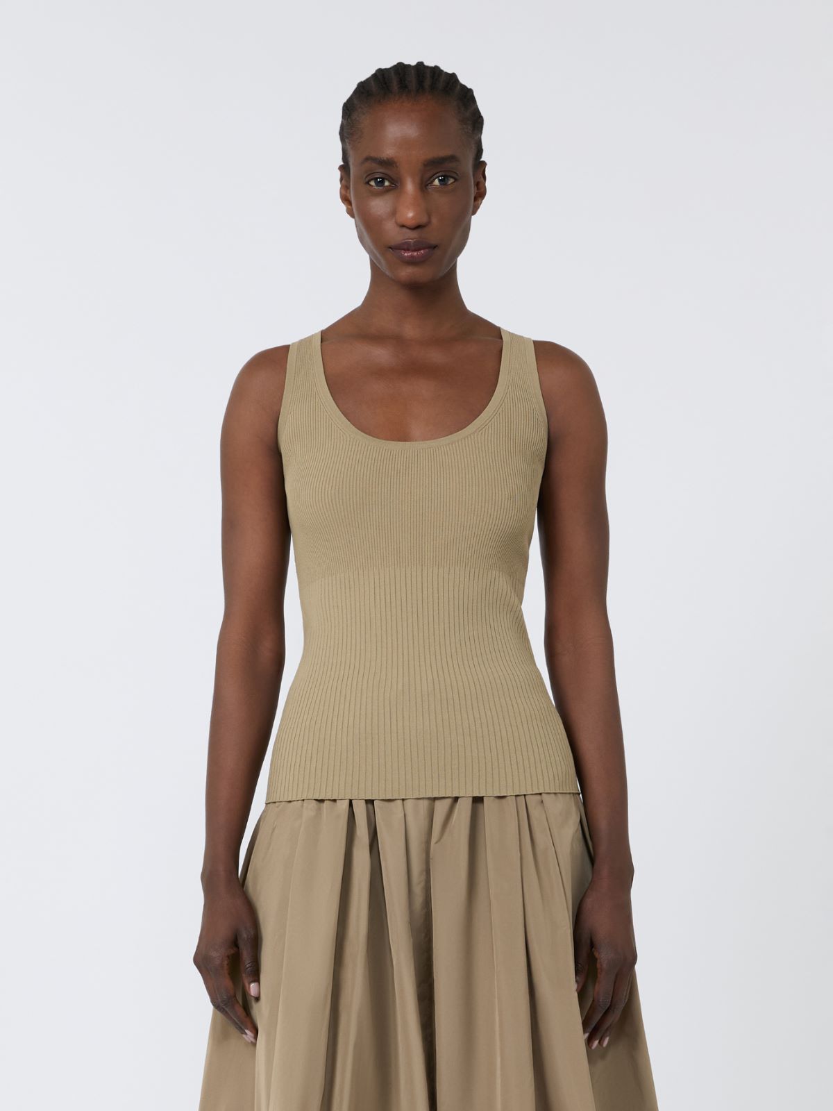 Viscose-blend yarn top - KAKI - Max Mara - 2