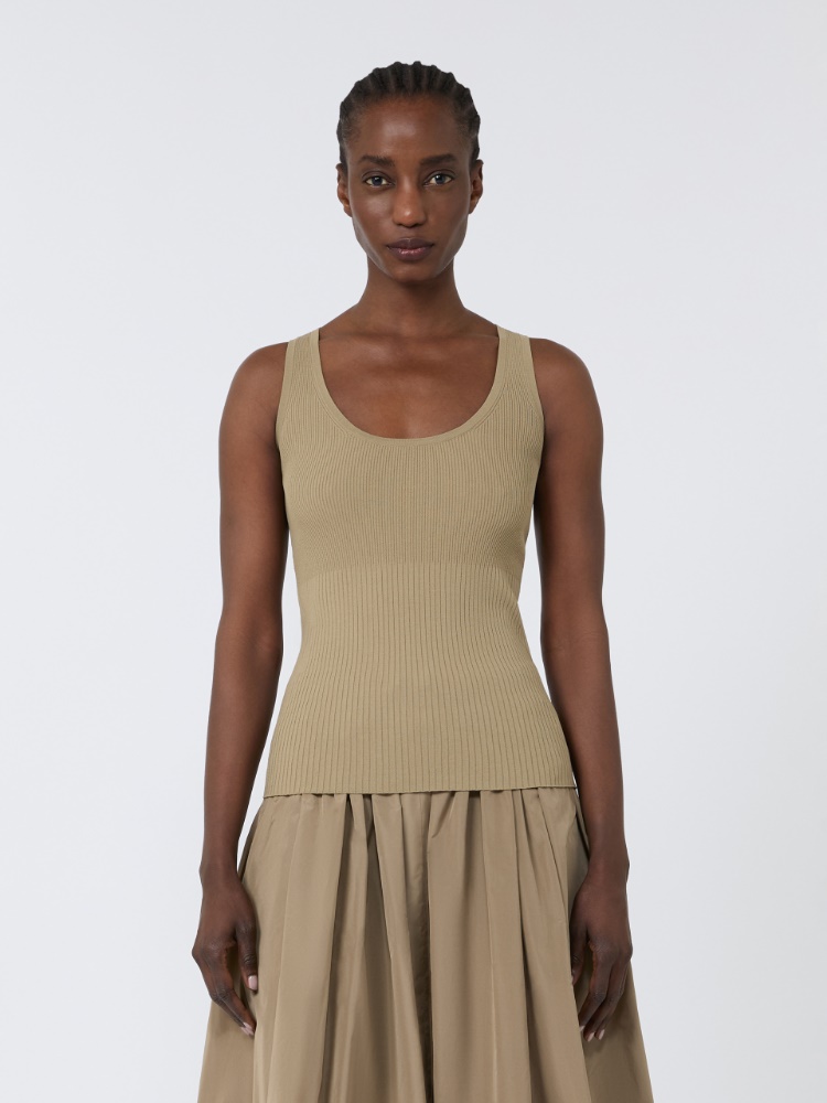 Viscose-blend yarn top - KAKI - Max Mara - 2