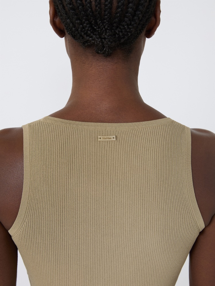 Viscose-blend yarn top - KAKI - Max Mara - 4