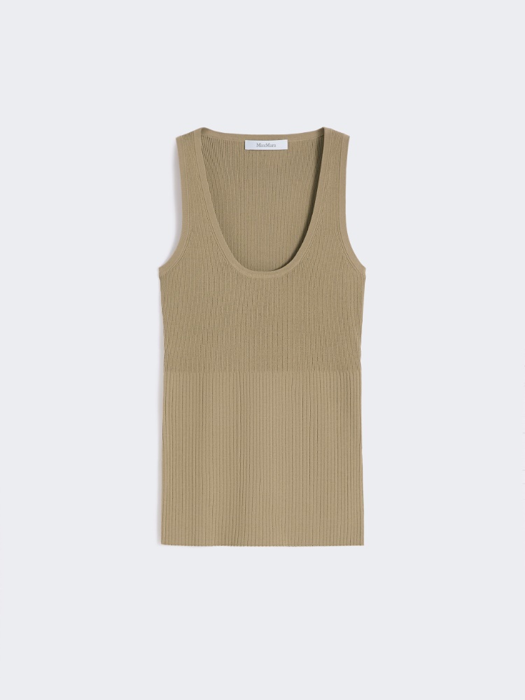 Viscose-blend yarn top - KAKI - Max Mara - 5