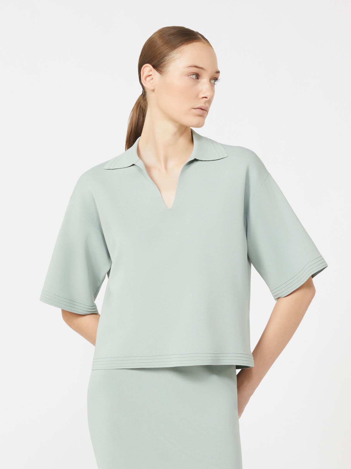 Viscose crêpe yarn jumper - SAGE GREEN - Max Mara - 2