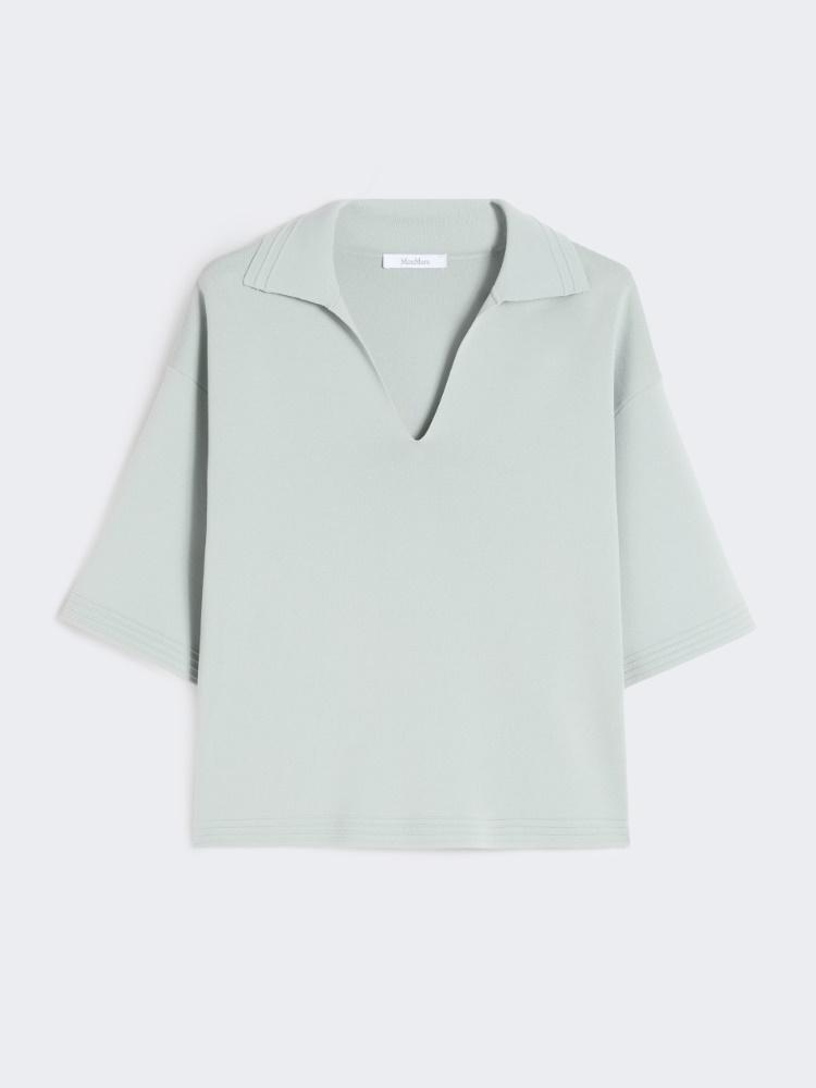 Viscose crêpe yarn jumper - SAGE GREEN - Max Mara