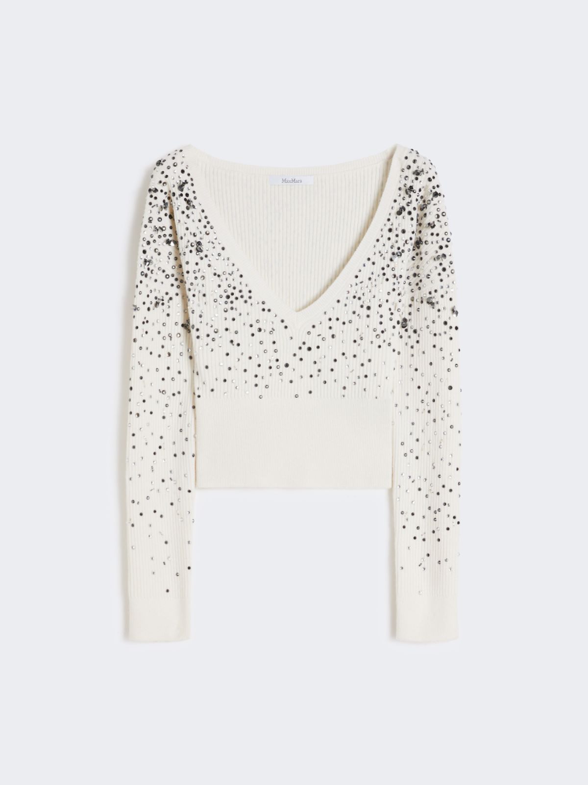 Wool and cashmere V-neck sweater - IVORY - Max Mara - 9