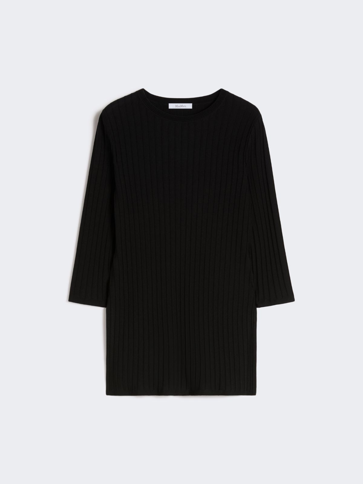 Viscose crêpe yarn rib-knit jumper - BLACK - Max Mara - 4
