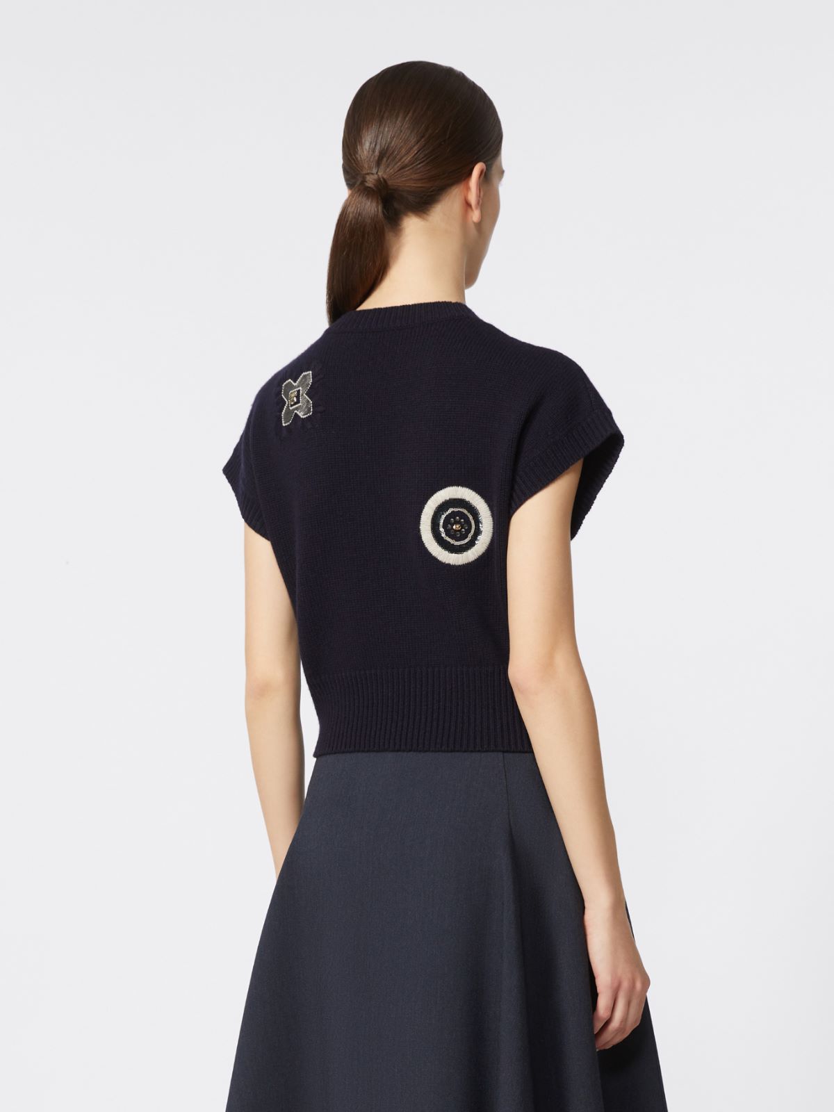 Wool and cashmere cropped sweater - ULTRAMARINE - Max Mara - 5