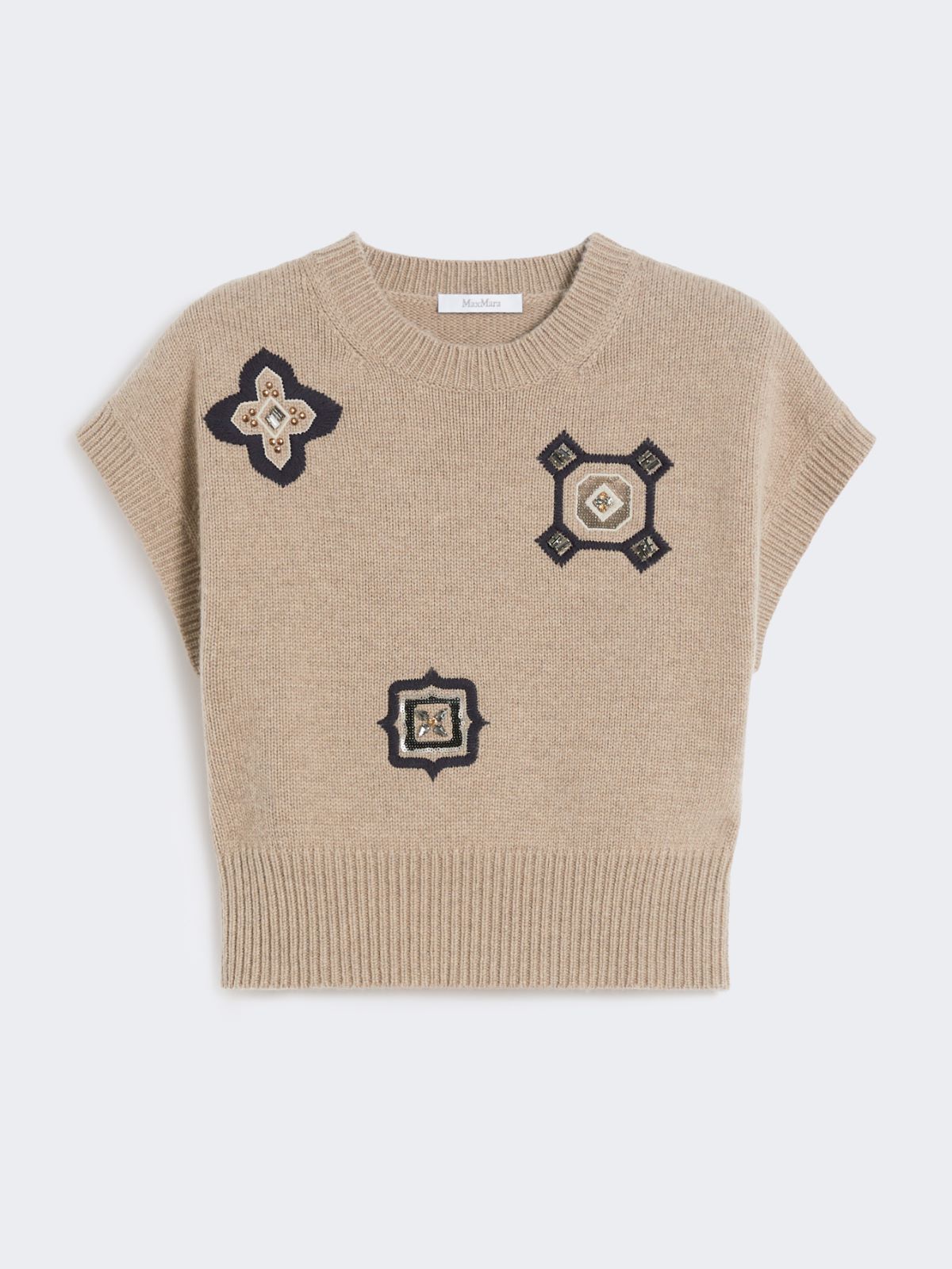 Wool and cashmere cropped sweater - SAND - Max Mara - 5