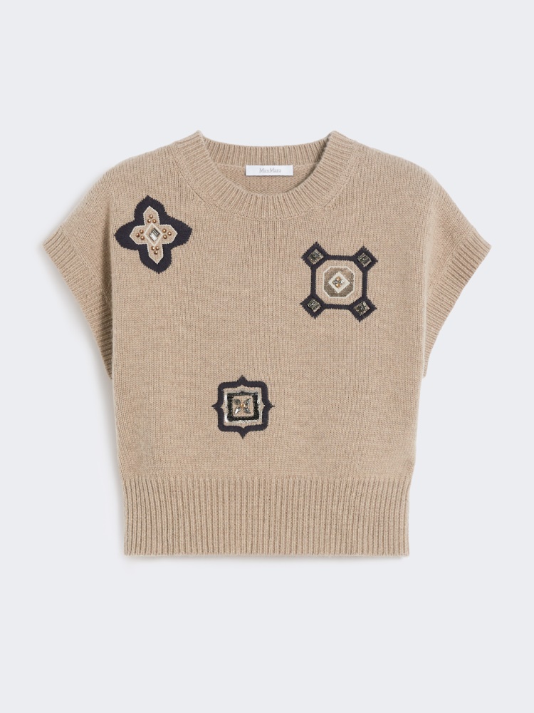 Wool and cashmere cropped sweater - SAND - Max Mara
