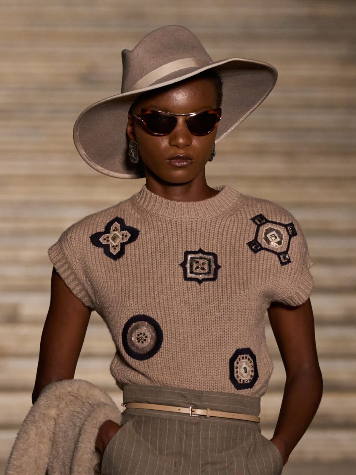 Wool and cashmere cropped sweater - SAND - Max Mara