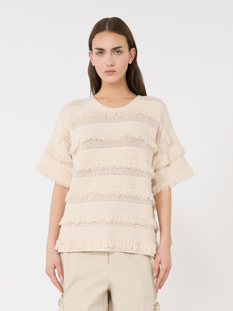 Oversized patterned viscose sweater - IVORY - 2